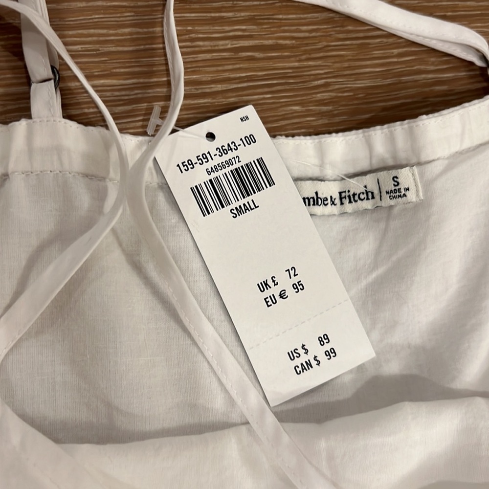 Abercrombie & Fitch White Tiered Midi Dress - Picture 5 of 7